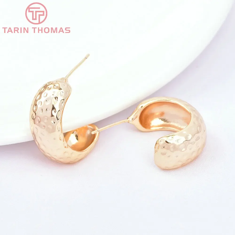 

(7391) 4PCS 22MM 24K Gold Color Brass Semicircle Shape Stud Earrings High Quality Diy Jewelry Findings Accessories Wholesale