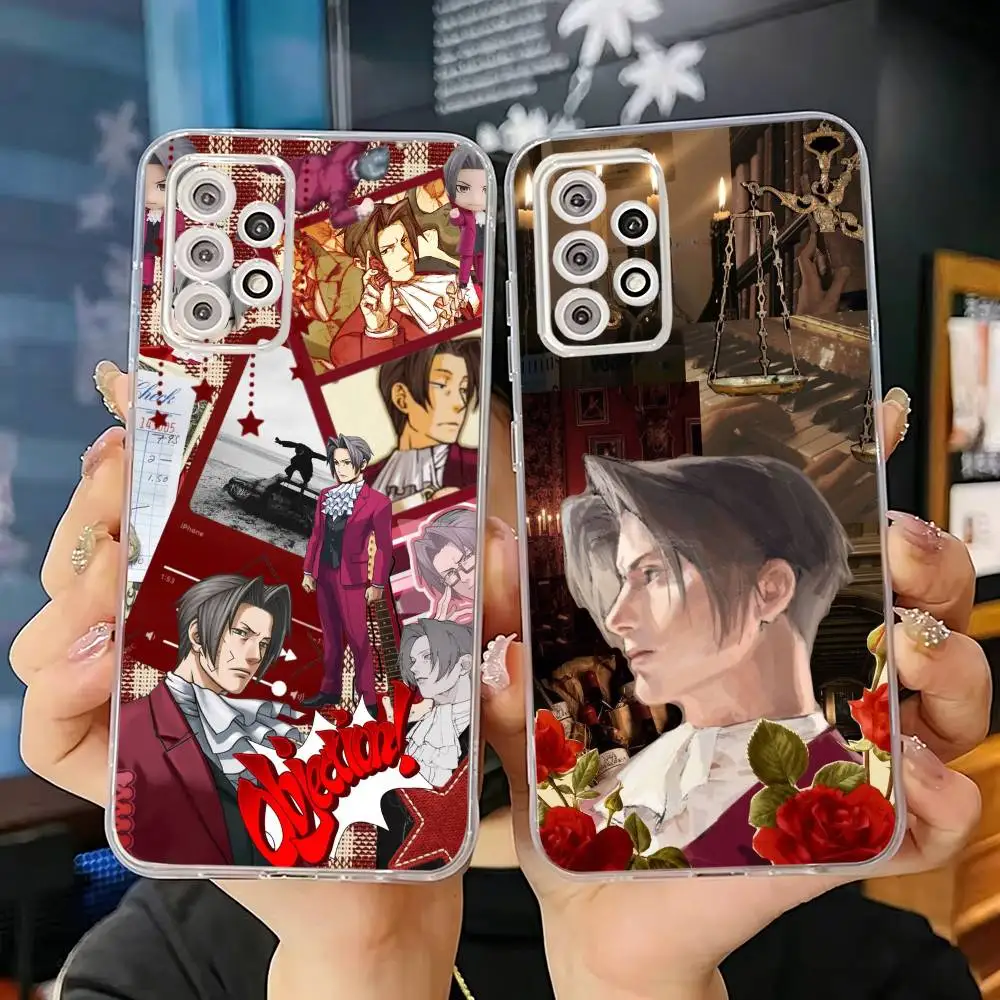 Coque de téléphone Ace Attorney Miles Edgeworth pour Samsung S25, S24, S21, S22, S23, S30, Ultra, S20, Plus, Fe, transparente