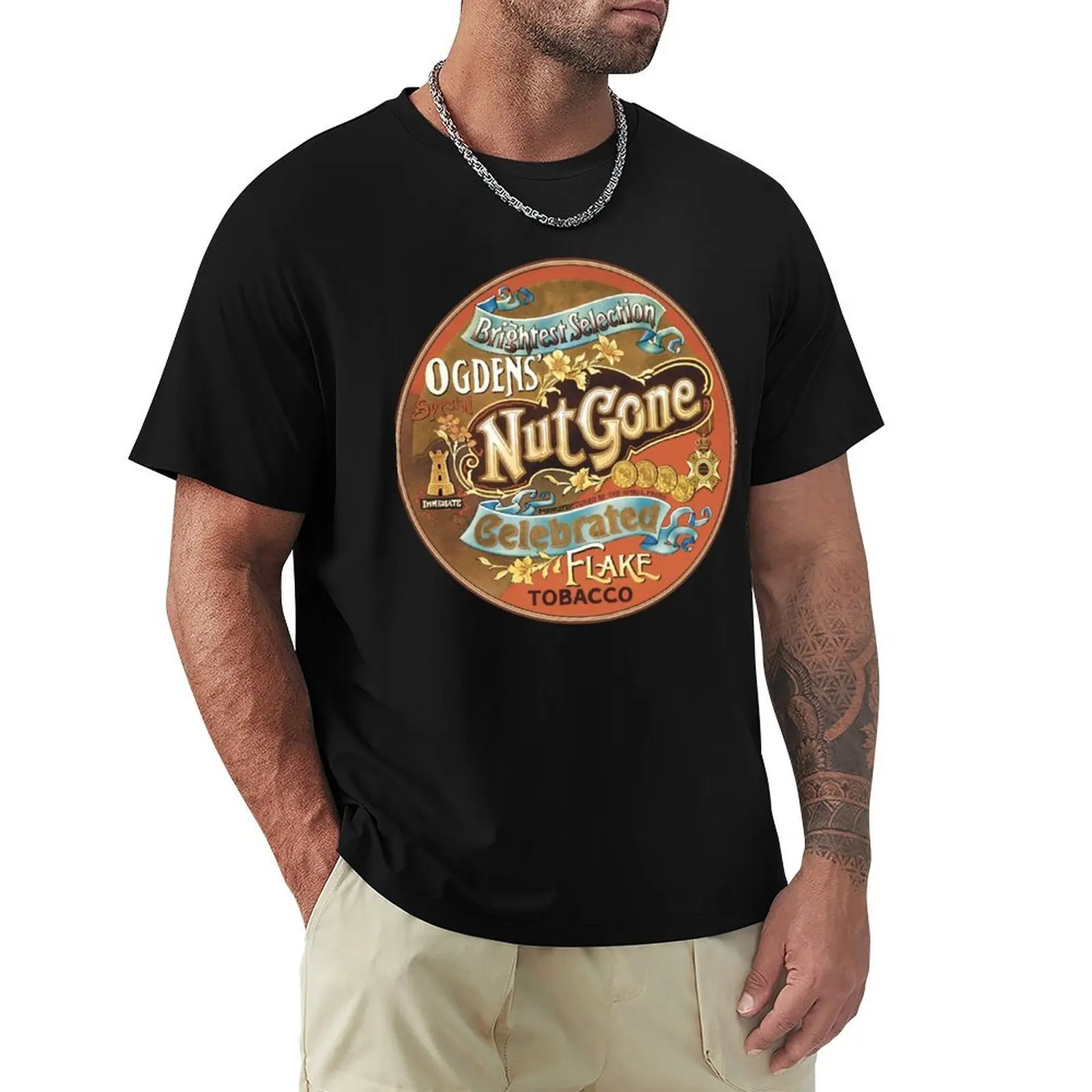 Small Faces - Ogdens&x27; Nut Gone Flake T-Shirt Everyday Wear Basic Short Sleeve Top