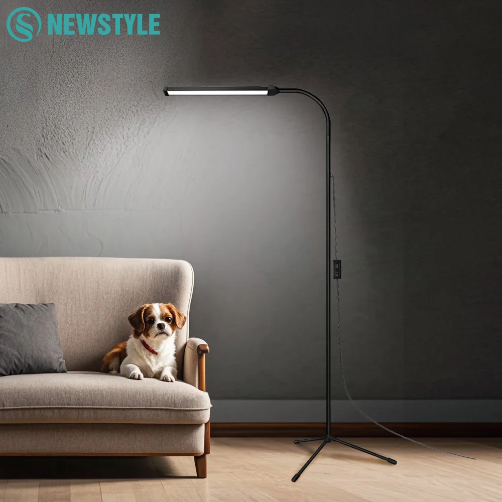 

USB LED Floor Lamp with Flexible Gooseneck 360° Rotate 2 Lighting Modes Adjustable Brightness for Bedroom Standing Desktop Lamp