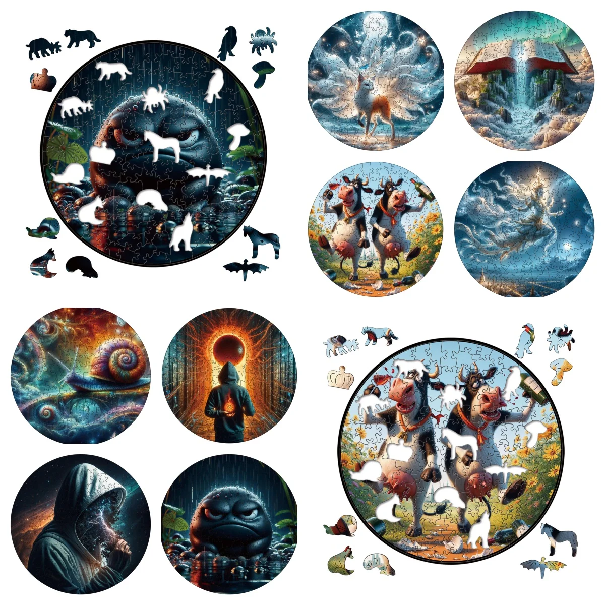 

Time and space in the mountains of Xiaolin Puzzles Unique Shape High Quality Jigsaw Puzzle Wooden Puzzle Best Gift For Child