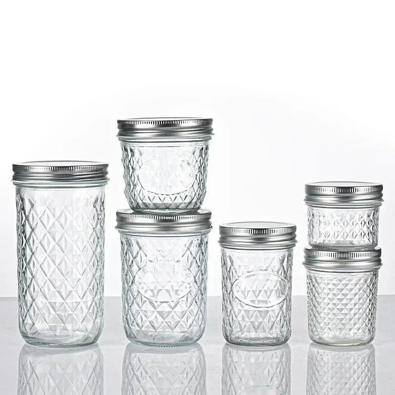 Glass Mason Jars 12/17/22 Oz Cannings Jellys with Food Grade Safe Metal Lids Honey Wedding Favors Shower Diy Spices Jar