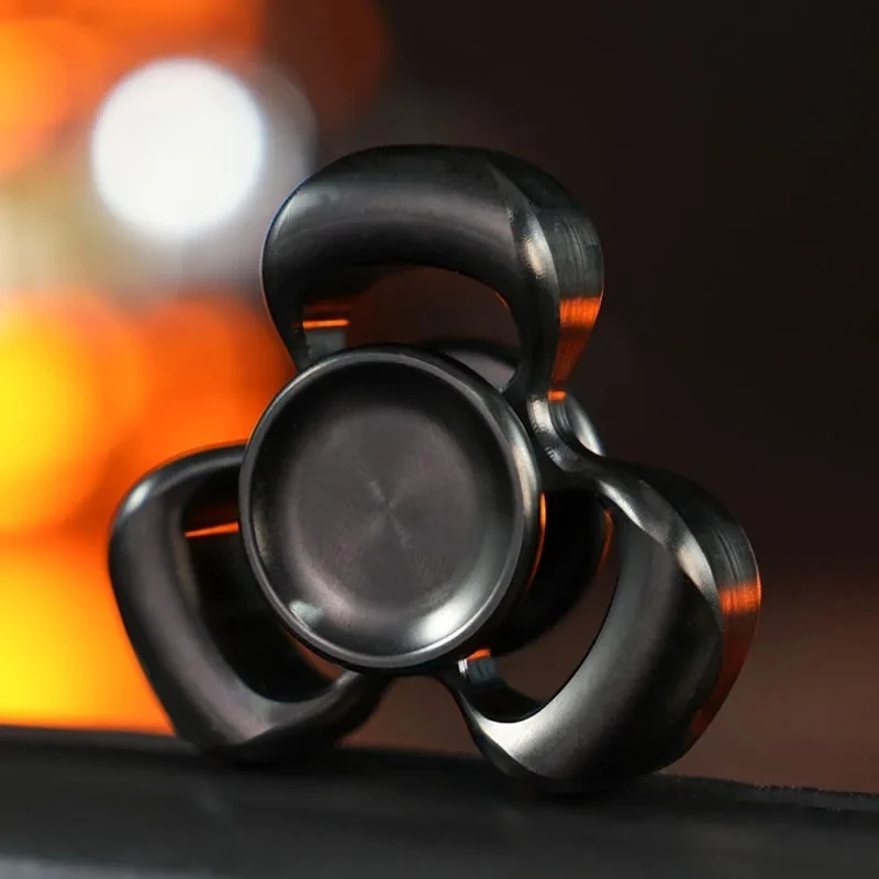 Horizon EDC Stainless Steel Black Plated Mechanical Rotating Fingertip Gyroscope Decompression Desktop Toy