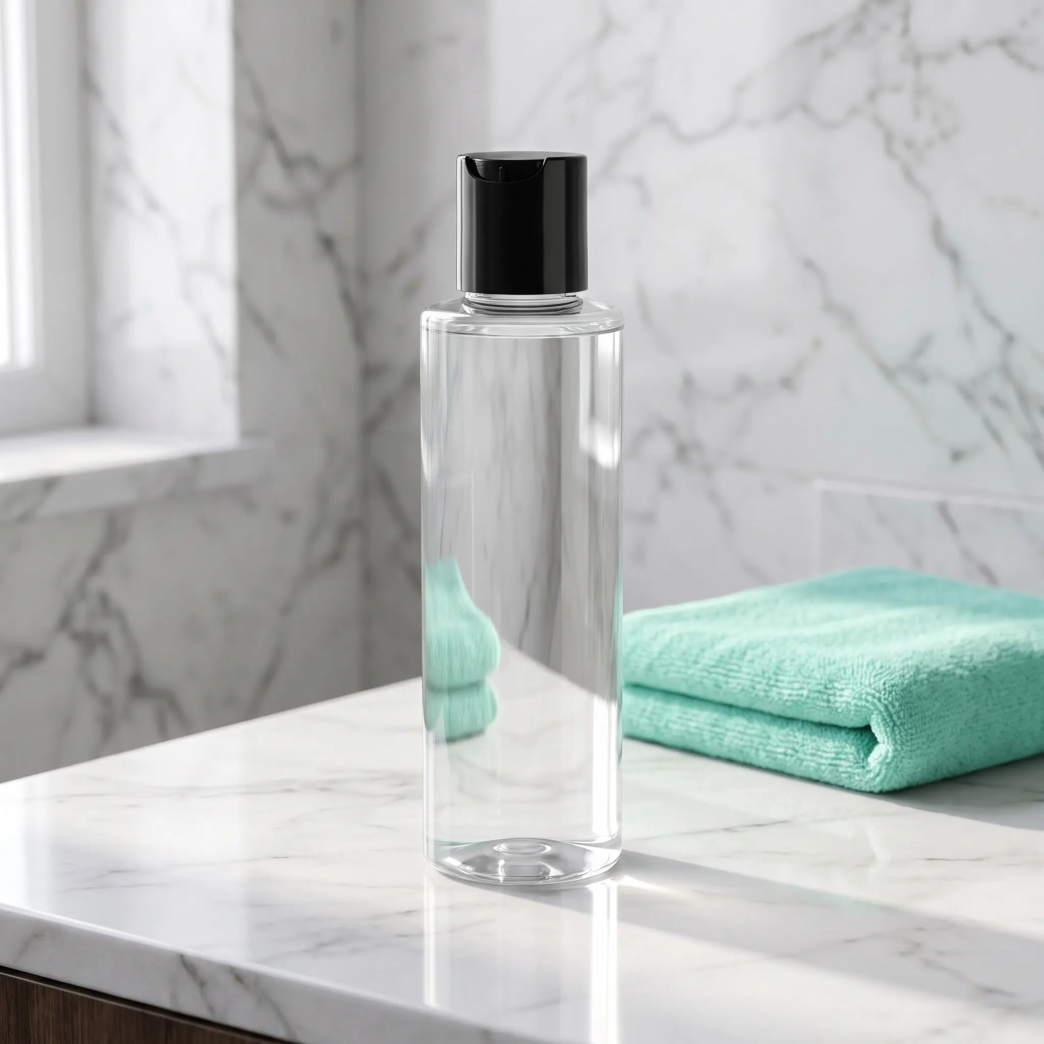 3Piece Reusable Clear Plastic Bottles Leak Proof Transparent Travel Container Dispensing Set Funnel Labels for Shampoo Lotion