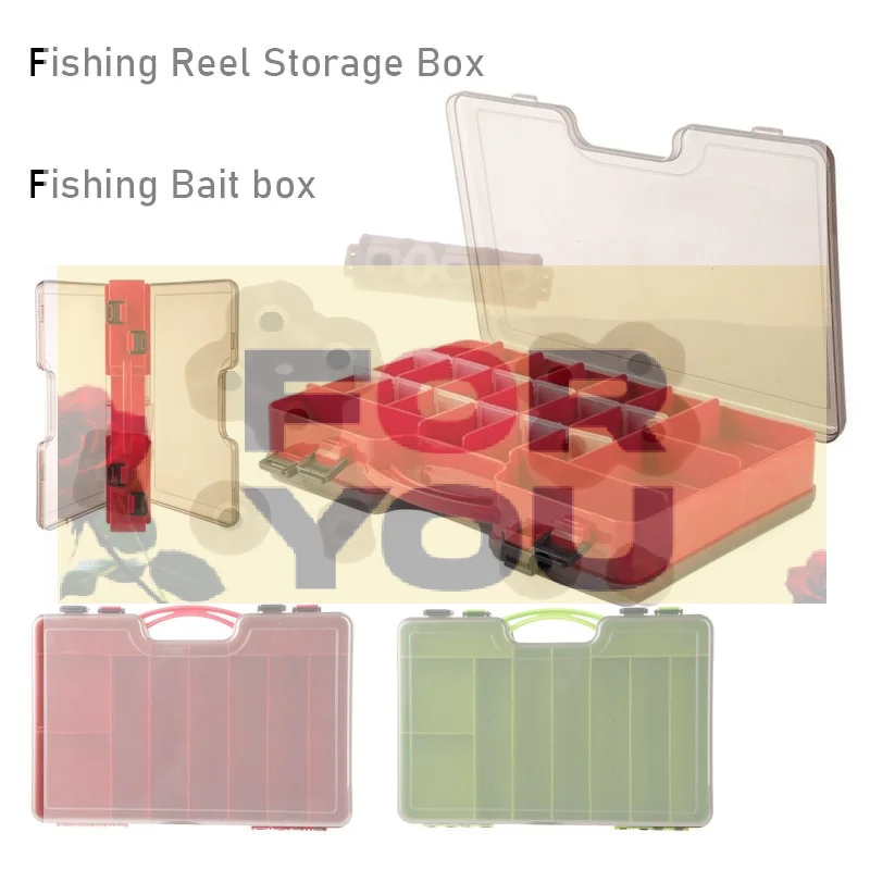 Double-Layer Large Capacity Bait Box Fishing Reel Storage Box W Lock Fishing Tackle Organizer Store Protect Fishing Equipment