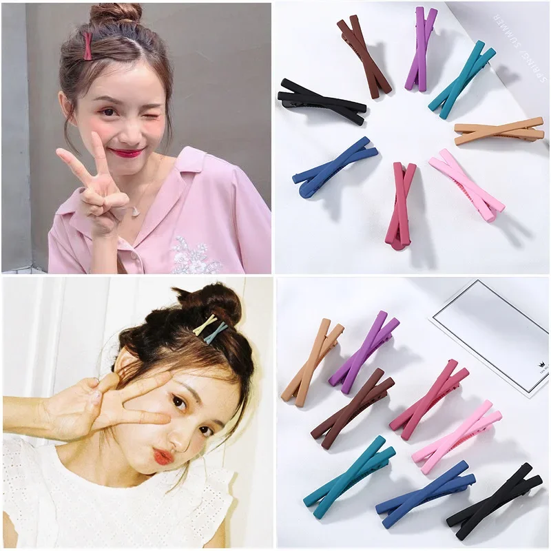 Korean Sweet Girls Side Hairpin Gradient Cross Seamless Bangs Hairpin Broken Hair Clip Cute Edge Clip Fashion Personality Clip