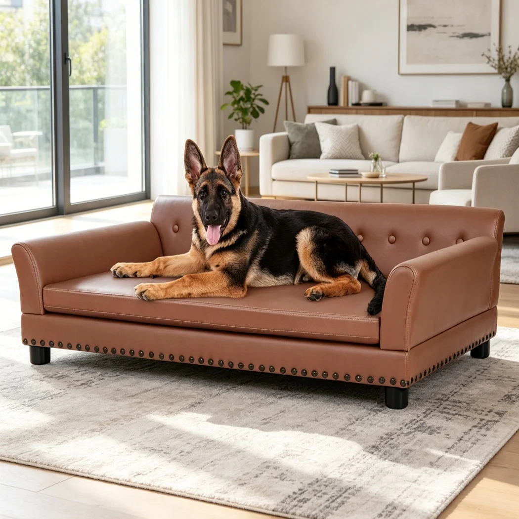Sofá cama acolchado XL para gatos y perros, elevado y resistente - imagen 5