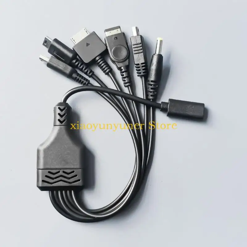 

P9JB Портативный зарядный кабель USB C Разветвитель на 1–6 проводов для консолей 3DS и других устройств Питание шести устройств