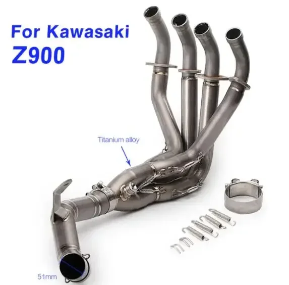 Motorcycle exhaust mid pipe titanium alloy full system for kawasaki z900 (NOT Z900 A2 Z900E)  front link Pipe slip-on 2017-2022