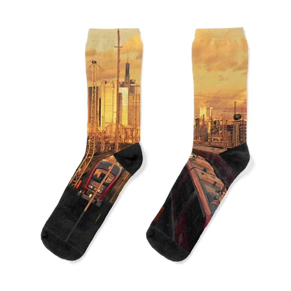 

Frankfurt Main Station (processed) Socks loose men cotton high quality Heating sock Socks Men's Women's