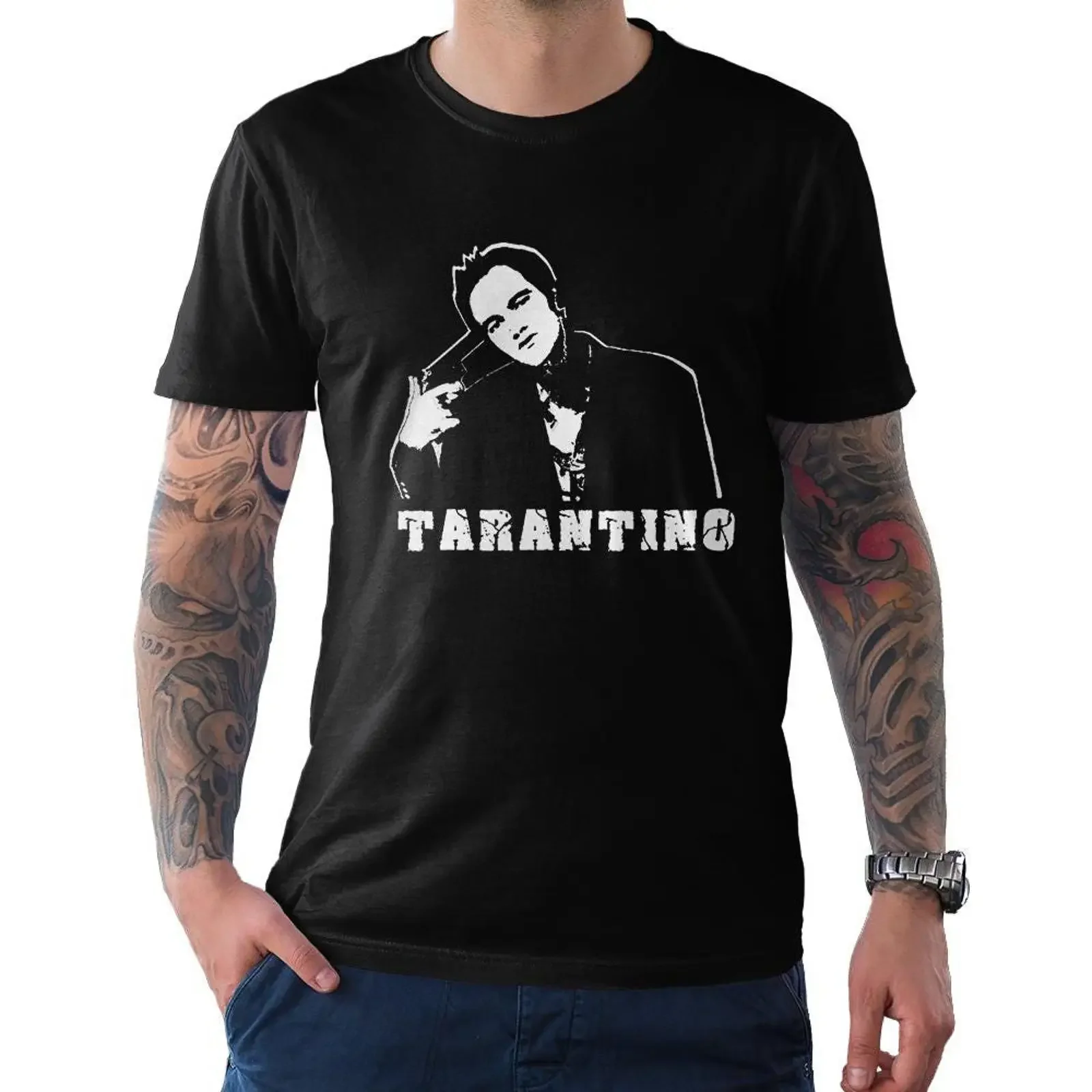 クエンティン・タランティーノ-tシャツ-メンズ＆レディースサイズ-ヴィンテージ-ウォッシュド-オム-わずかにトップスイッチングできるトップス-日常着-カジュアル-ユニセックス