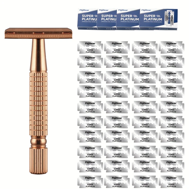 

Stainless Steel Manual Safety Razor Set for Men Barber Shaver Hair Beard Remove Tool Double Edge Barbeador Razor with 1 Blade