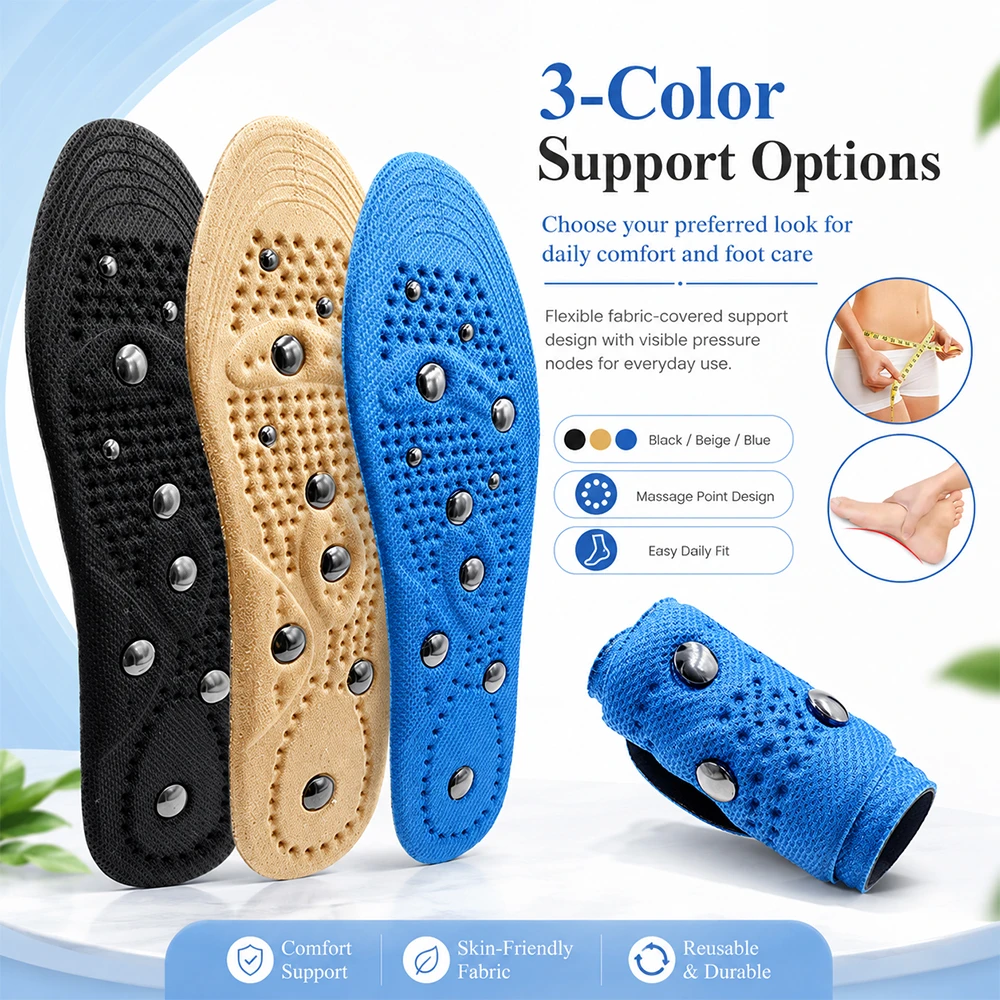 Relaxation Foot Care Insoles Magnetic Therapy Foot Acupressure Men Women Sports Cushion Non Slip Comfort Massage Health Aid