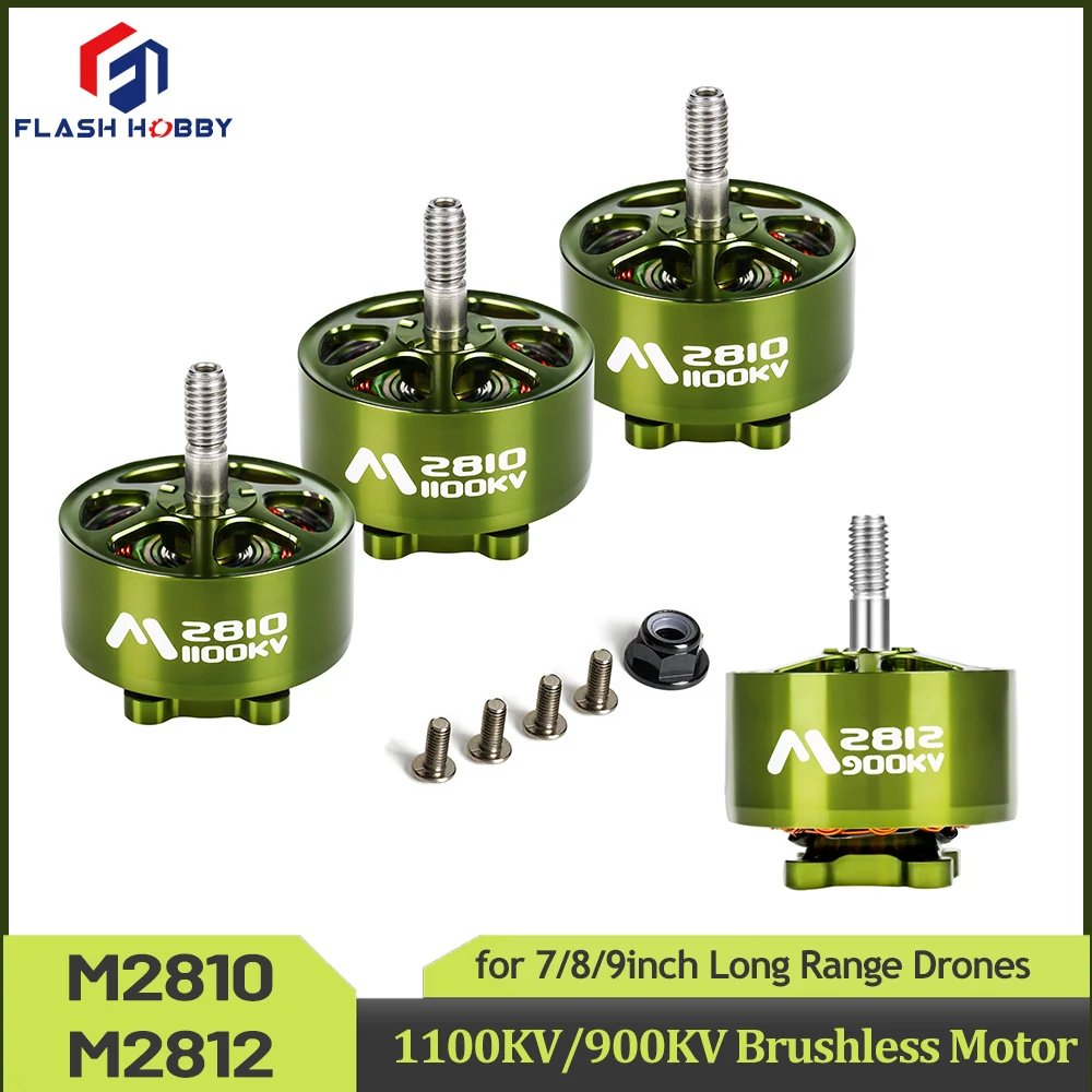 1 adet/4 adet FLASHHOBBY Mars Drone fırçasız motor M2810 1100KV M2812 900KV 3-6S LiPo yüksek hızlı RC Motor 7-9 inç FPV Drones
