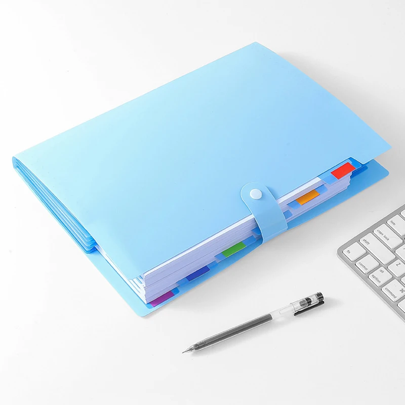 ポータブル紙オーガナイザー A4 サイズ拡張ファイルフォルダー 5 ポケットフォルダードキュメント文具学校事務用品