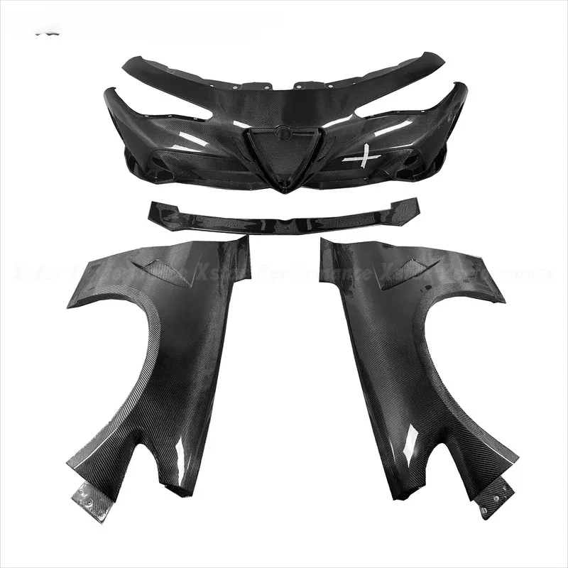 Gtam Style Carbon Fiber Wide Front Bumper With Fender for Alfa Romeo Giulia Body Kit