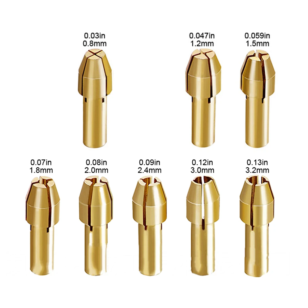 For Rotary Tool Accessory 10PCS Brass Drill Chuck Set with Secure Grip and Quick Change Mechanism for Easy Use