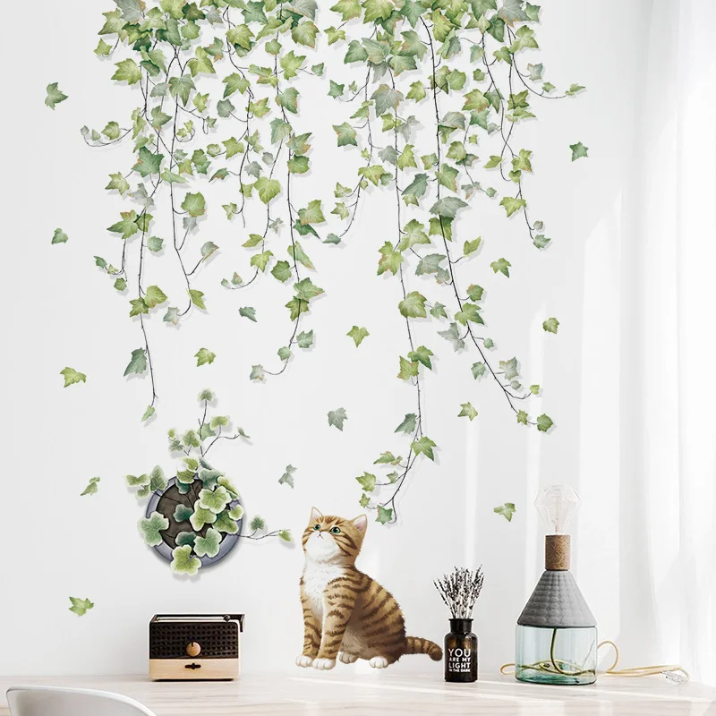

Garden Wall Sticker For Children Vines Leaves PVC Room Decor Stickers Home Decoration Accessories Self-Adhesive Wallpaper