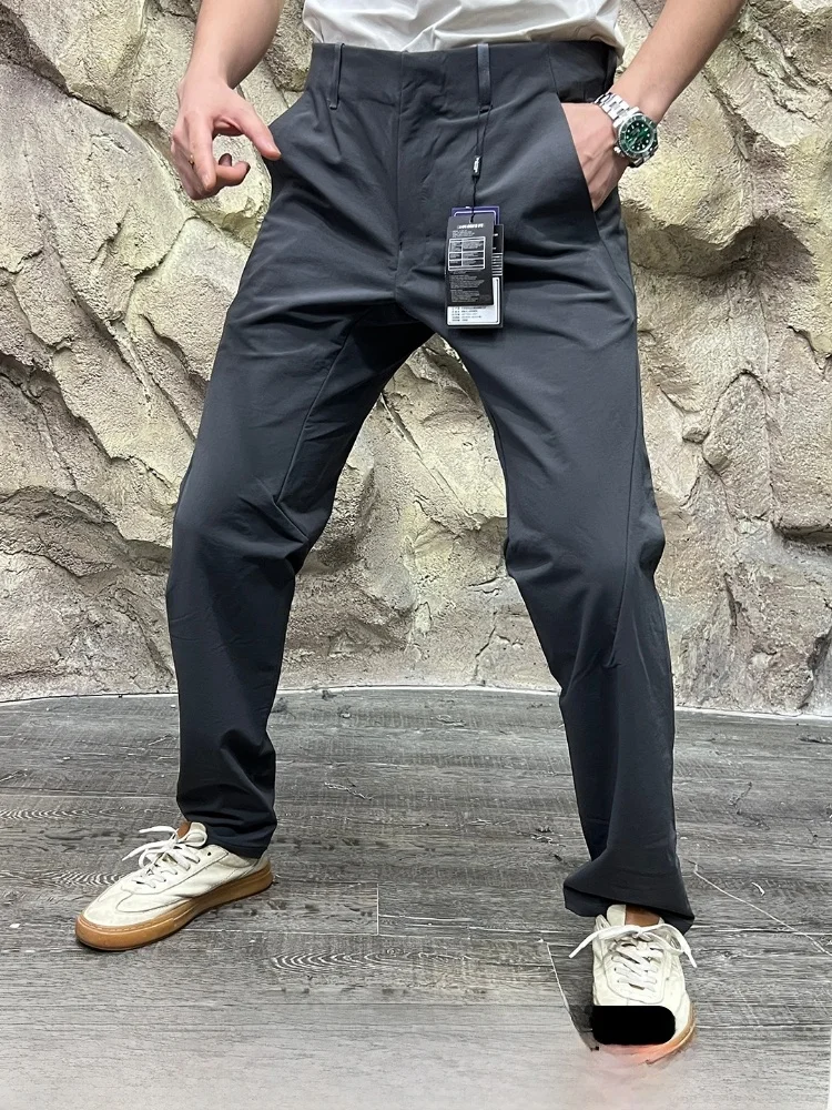

Busin Series High-End Taped Soft ell Men's Autumn Casual Pants Zipper Waist Straight Leg Breathable Polyester Nylon Spandex