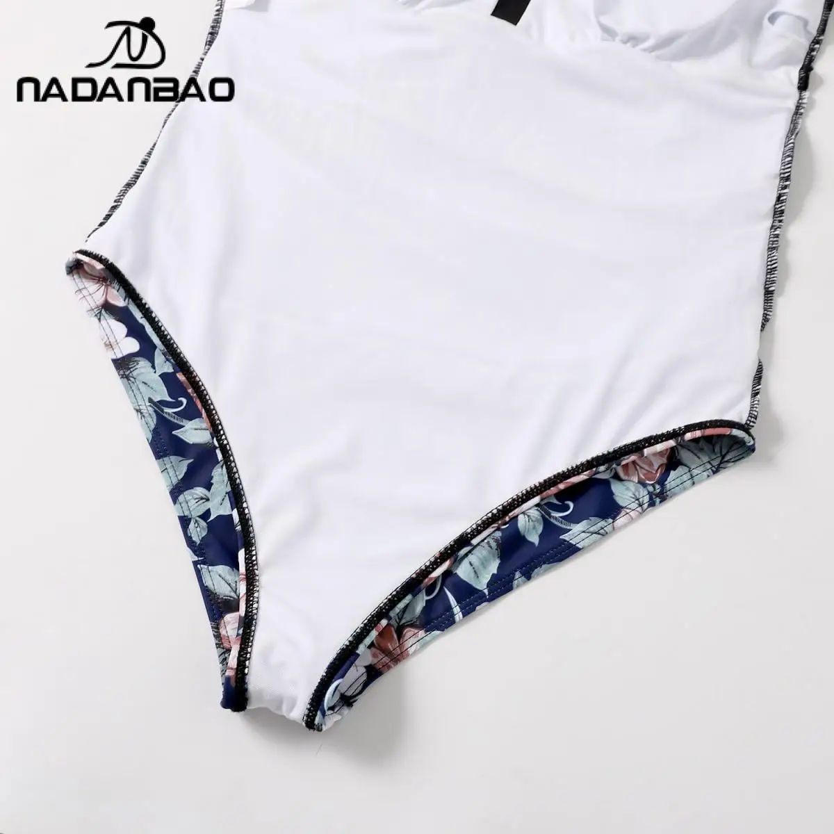 Nadanbao Floral Printing Sexy Swimwear Woman Summer Backless Fashion One-Piece Swimsuit Female Bodysuit Beach Party Bikini