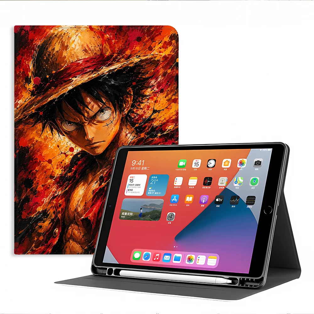 Case for Apple iPad 10th 7/8/9th Pro11 13 Air 11 13 M4 M3 M2 A16 2026 With Pencil Holder Air 4/5/6th Ones P-Pieces Luffys Zoros 3