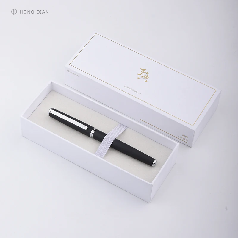 LT Hongdian 523 Metal Fountain Pen Matte Barrel Morandi Season Color Fine Nib Ink Pen Office Business Writing Gift