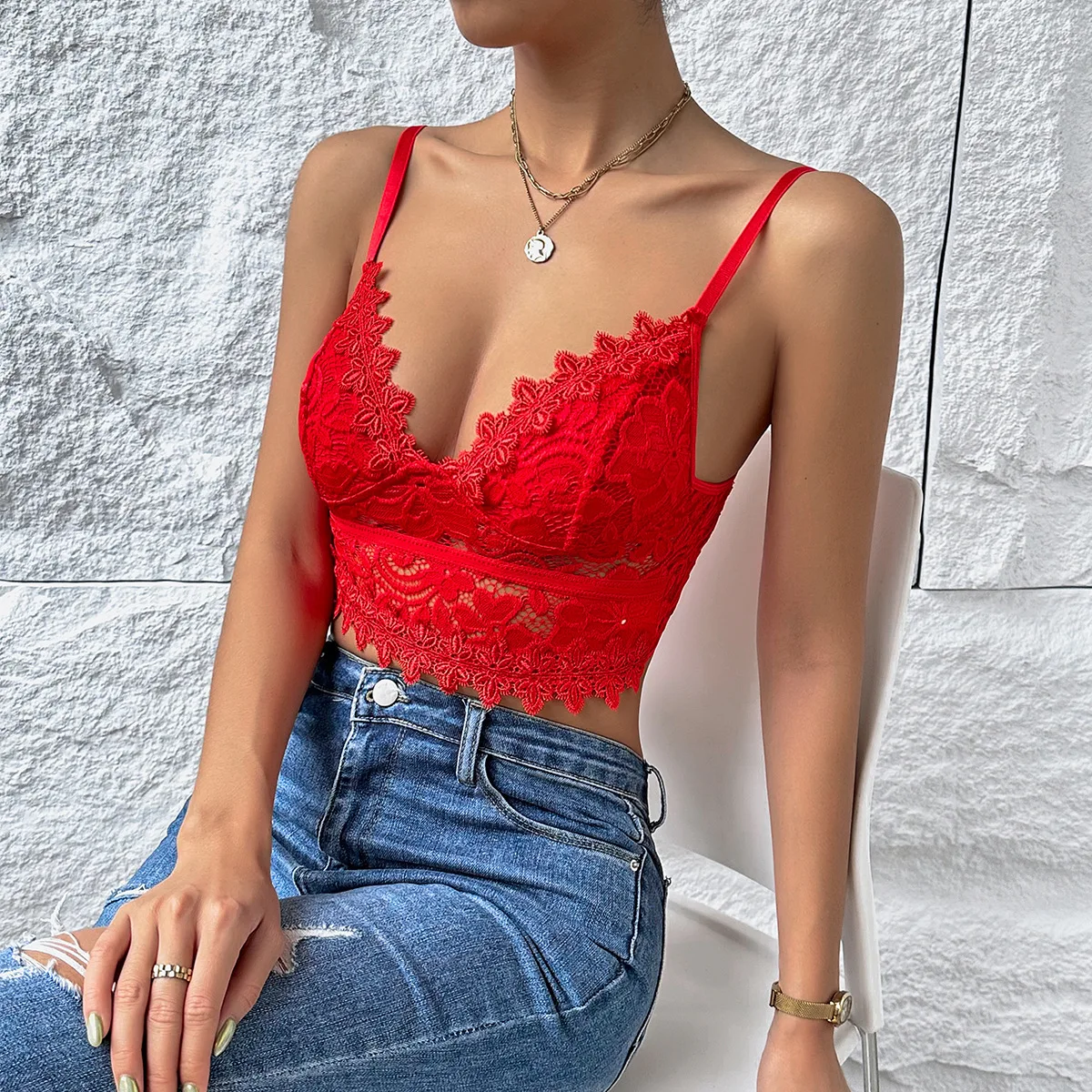 Fashion Y2k Sleeveless Tops Casual Vest Summer Women Sexy Slim V-neck Tank Top Lace Lingerie Corset Crop Top Streetwear Camisole