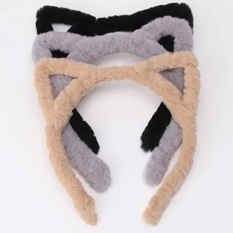 Plush Cat Ear Headbands Girls Cartoon Furry Hair Bands Hoop Women Lolita Cosplay Costume Party Headwear Korean Hair Accessories