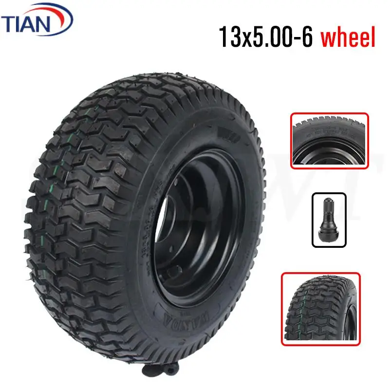 

Бескамерная шина 13x5.00-6 дюймов с колесной ступицей для снегоходов, картингов, пляжных транспортных средств, сельскохозяйственной техники, аксессуары для шин.