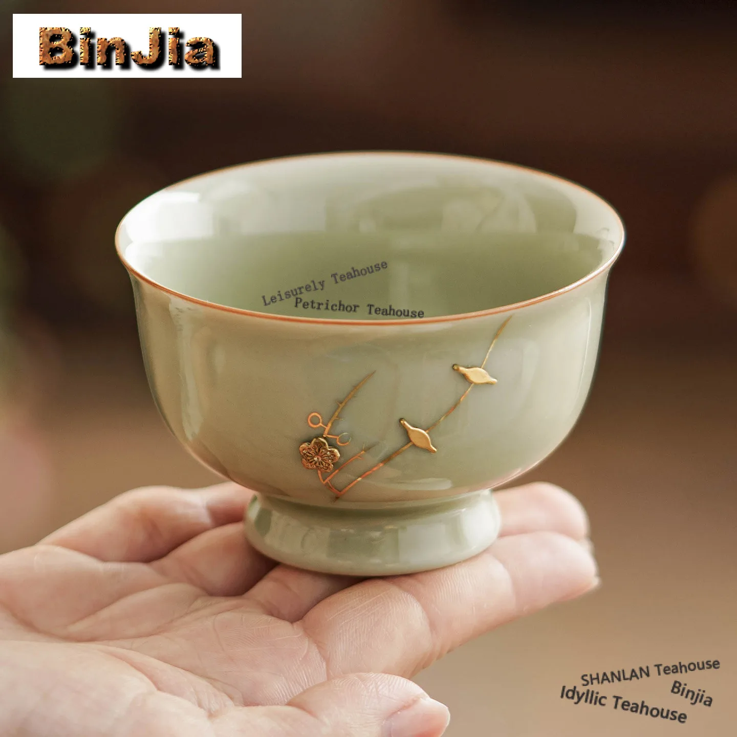 84ml Celadon High-feet Teacup Vintage Tea Bowl Sample Tea Cup Tea-tasting Meditation Cup Chazhan Master Cups Chinese Teaware Set