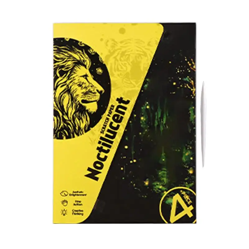 

Art Scratch Paper Handmade 4x Glitter Scratchboard Art Craft Art Supplies A4 Size Coloring Drawing Graffiti Cards Toys Landscape