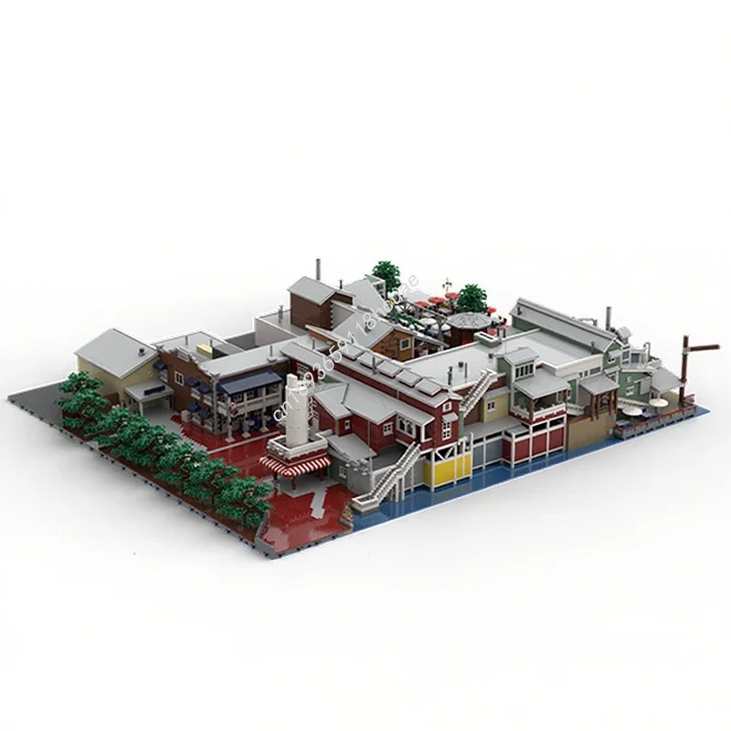 44085pcs MOC Pacific Wharf Combined Set Modular Buildings Building Blocks Christmas Holiday Themed Limited Edition Creat Gift
