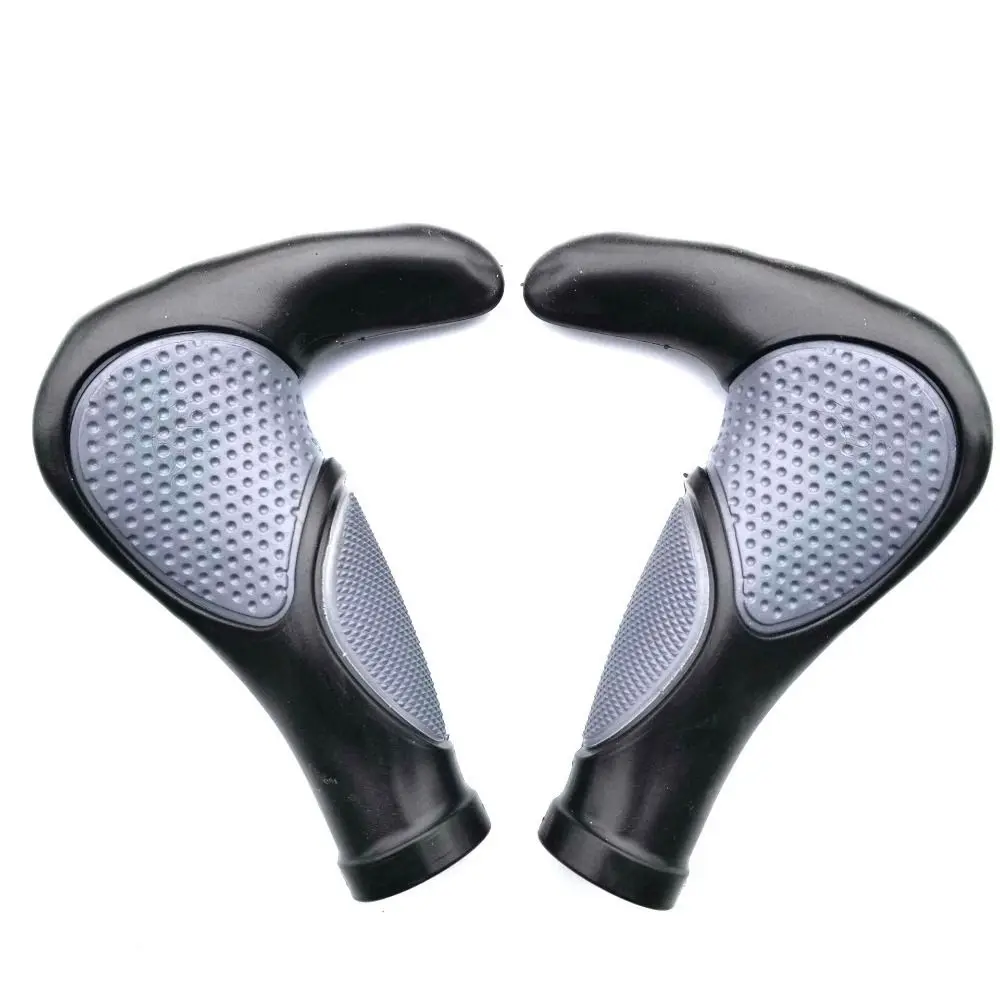 

1 Pair Durable Ergonomic Rubber Bicycle Grips 22mm Universal ​Non-slip Lock-on Grip Horn Shape ​Waterproof MTB Grips