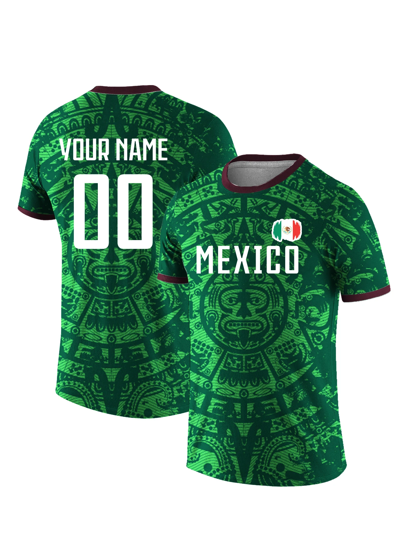 Customized Mexico National Team Soccer T-shirt for Men Personalized Name Number Football Shirt, Breathable Quick Dry Sportswear
