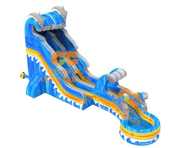 22ft marble material   inflatable waterslides commercial water slides with  n slide water pool slip and slide