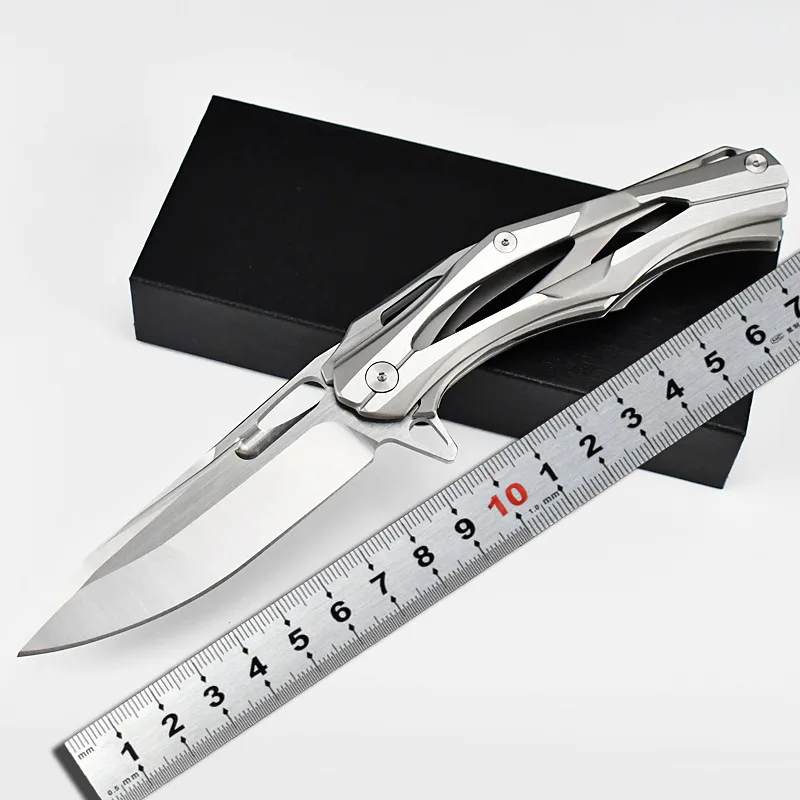 High-quality bearing quick-opening folding knife, outdoor camping, fishing, self-defense folding knife, sharp all-steel knife