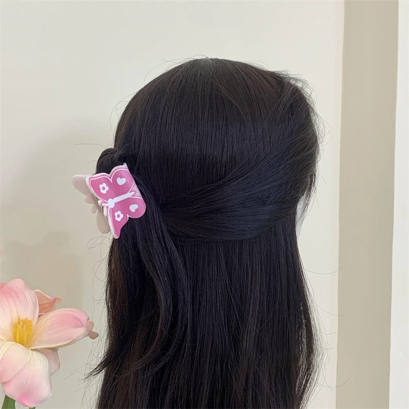 

1 Pcs Ladies' Hair Grab Cute Korean Fashion Floral Bow Sweet Kawaii Small Hair Claw High-quality Versatile Hair Accessories Girl