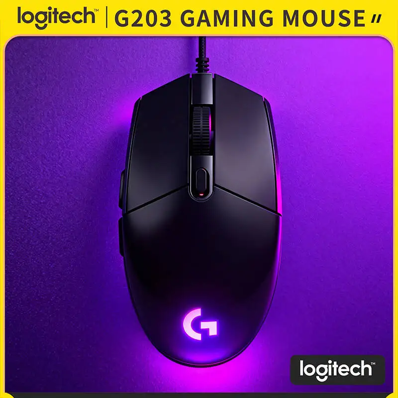 Logitech G203 Gaming Mouse LIGHTSYNC RGB 8000 DPI 6 Programmable Keys 85g Lightweight PC Mac Laptops Compatible