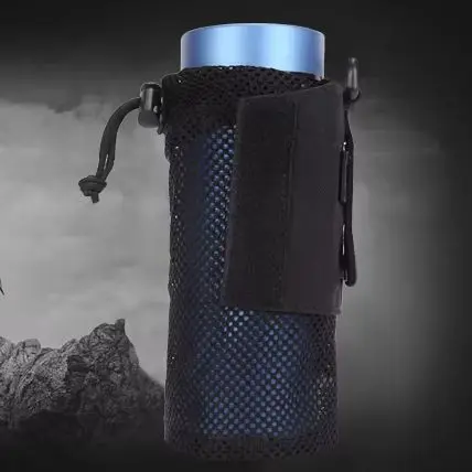 Foldable Mesh Water Bottle Holder Outdoor Cycling Water Bottle Pouch Tactical MOLLE Storage Bag Backpack Accessory