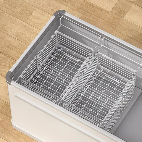 냉동고 내부 수납 랙 냉장 레이어드 행잉 바스켓 오거나이저 홀더 선반 냉동고 조절식 슬라이딩 컨테이너
