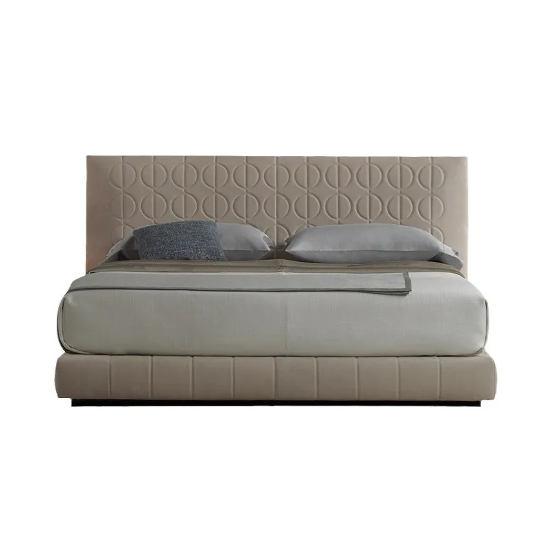 

Stylish Simple Atmospheric Italian Design Model Classic Frosted Fabric Bed - Master Bedroom with Deluxe Bed