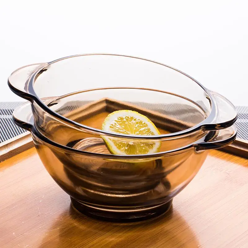 

Nordic Tempered Purple Glass Dining Set Home Creative Fruit Salad Bowl Rice Bowl Instant Noodles Bowl Soup Bowl Transparent