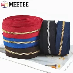 1/2/3Yards 5# Colorful Metal Zipper Gold/Sliver Teeth Double Pull Open-end Zips Tape Bag Garment Zip Repair Kit Sewing Accessory