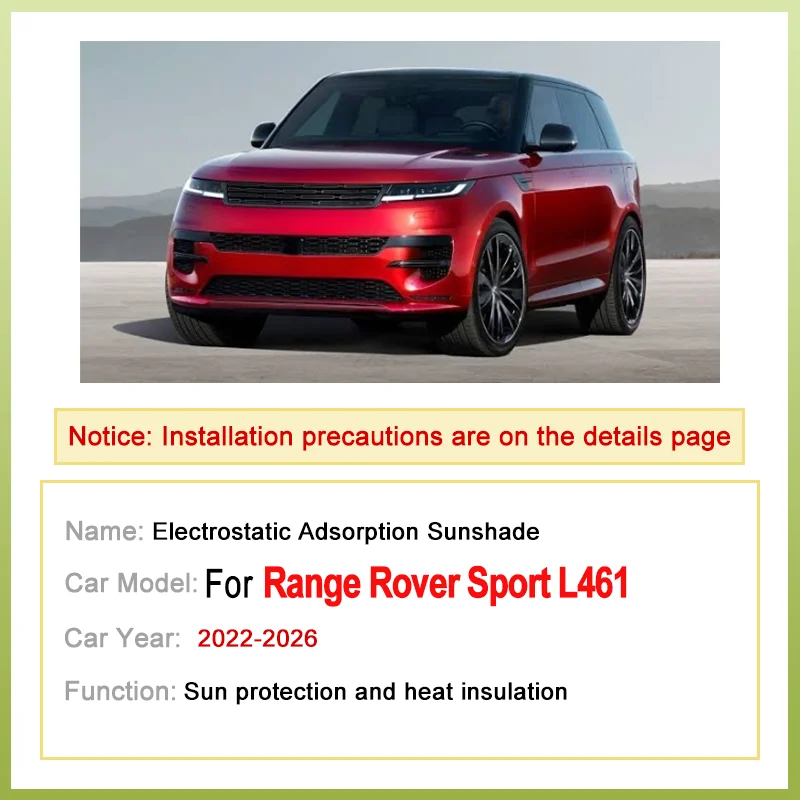 Sunroof Sunshade For Range Rover Sport L461 Accessories 2022~2026 Electrostatic Adsorption Skylight Sunscreen Insulation Cover