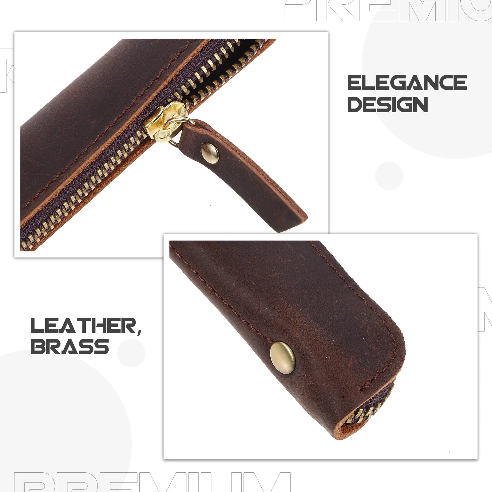 Vintage Pen Case For Fountain Pen Rollerball Pencil Bag Holder Pouch Office College Use Coffee