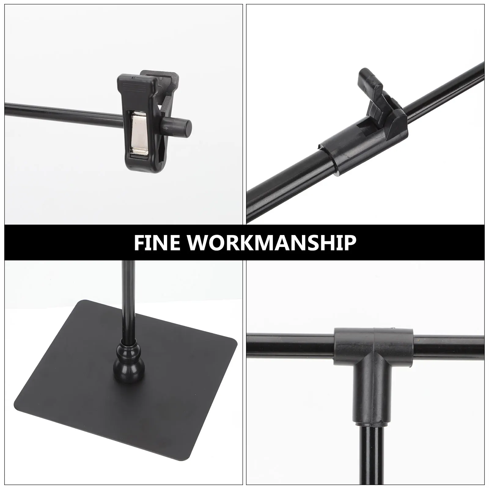 

Retractable Poster Stand Display Banner Holder Rack Black Office T-shaped Adjustable Height Stand Sign Stakes Showing Desktop