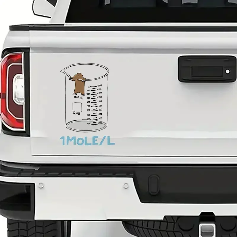 

The Little Mole in the Measuring Cup Car Bumper Window Stickers For Truck Van Waterproof Car Decals Vinyl Material Decorative