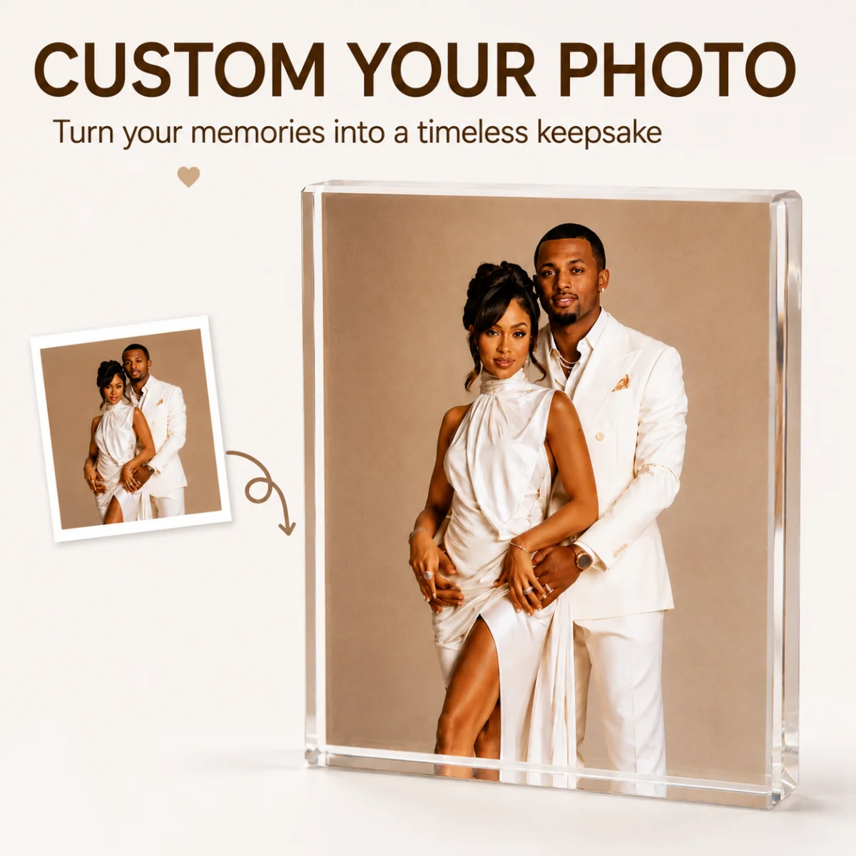 Personalized Yakure Photo Blocks—Unique Decorative Pieces for Homes and Pets—Make for Special Gifts Suitable for Couples, Friend
