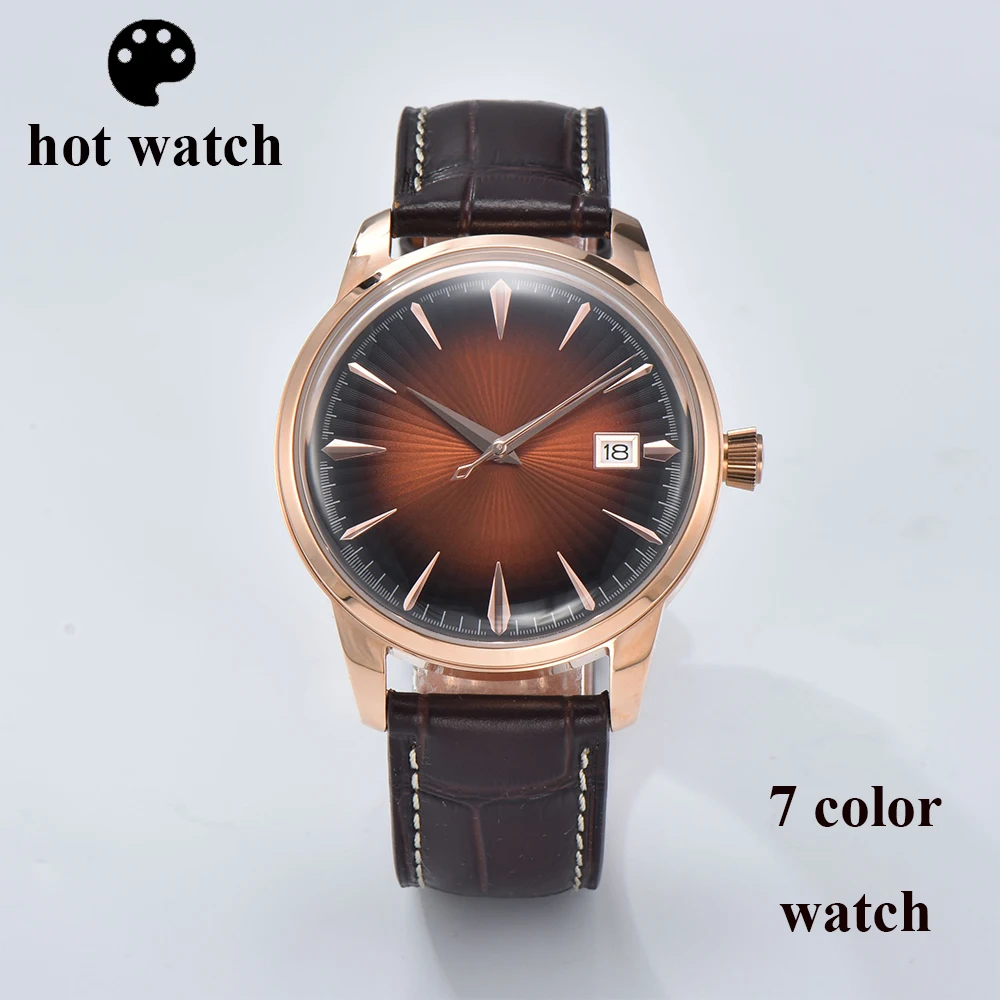 nh35 Watch Cocktail Watch Automatic Man Watch Custom Logo Waterproof Watch Double Dome Mineral Glass Case Clock Date Watch