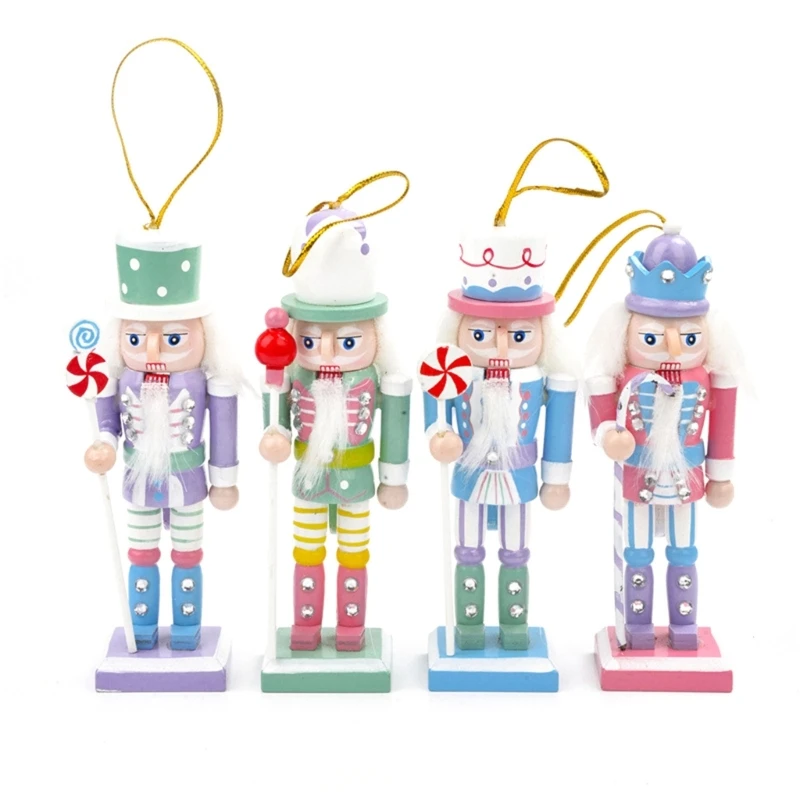 Christmas Nutcrackers Ornaments Set Wooden Nutcracker Christmas Decorations Soldier Standing Decorations for Table